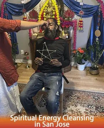 In a serene space adorned with vibrant colors and gentle symbols of peace, a sacred ritual unfolds. The calm presence of a spiritual guide offers solace and healing, fostering an atmosphere of deep trust and renewal. Spiritual energy cleansing in San Jose.