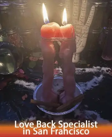 In the gentle glow of entwined candles, a serene ambiance fills the air, offering a sanctuary of calm and connection. The scene invites you to embrace warmth and healing, fostering a sense of unity and peace. Love back specialist in San Francisco.
