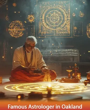 In a serene sanctuary filled with the soft glow of mystical symbols, a wise guide sits in tranquil meditation. The atmosphere is imbued with ancient wisdom and gentle energy, inviting a sense of peace and spiritual connection. Famous astrologer in Oakland.