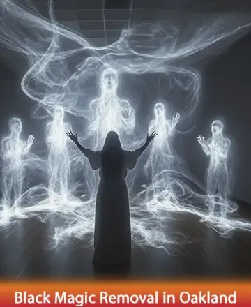 In a serene dance of ethereal light, figures gather around a central presence, their luminous forms whispering of peace and unity. The scene invites you to a space where burdens dissolve, and the soul finds solace. Black magic removal in Oakland.