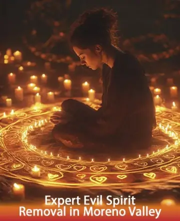 In a serene embrace of candlelight, a soul finds solace within a circle of gentle, glowing warmth. The peaceful energy whispers of ancient wisdom and compassionate guidance, inviting tranquility and healing. A sanctuary awaits, offering expert evil spirit removal in Moreno Valley.