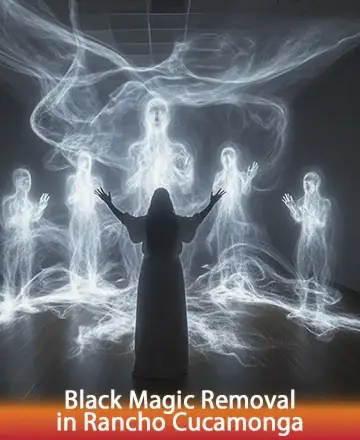 In a serene embrace of ethereal light, a figure stands amidst gentle, swirling energies, evoking a sense of profound peace and connection. This harmonious scene invites you to explore the depths of spiritual renewal and comfort. Black magic removal in Rancho Cucamonga.