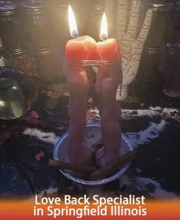 In the gentle glow of intertwined candles, a serene atmosphere envelops you, inviting harmony and connection. The warm, flickering flames symbolize unity and rekindled bonds, offering a tranquil space for reflection and renewal. Love back specialist in Springfield Illinois.