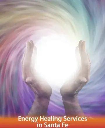 In a serene dance of colors, two gentle hands cradle a radiant light, symbolizing the profound peace and wisdom found within. This image evokes a sense of warmth and trust, inviting you to embrace healing. Energy healing services in Santa Fe.