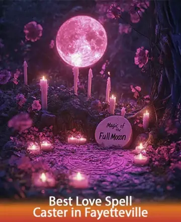 Beneath the gentle glow of a radiant full moon, flickering candles illuminate a serene garden, inviting tranquility and reflection. This sacred space whispers of ancient wisdom and tender connections, offering a haven for the heart and soul. Love spell in Fayetteville.