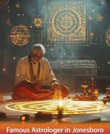 In the serene glow of sacred symbols, a wise sage sits immersed in meditation, surrounded by the gentle embrace of spiritual wisdom and ancient mysteries. The air is filled with tranquility and a sense of deep connection. Famous astrologer in Jonesboro.