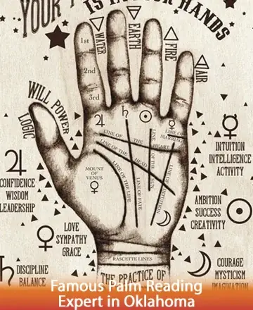 Discover the wisdom and comfort that lie within your own hands, as the ancient art of palm reading gently unveils your path. Embrace the balance of intuition and logic, fostering growth and harmony. Palm reading in Oklahoma.