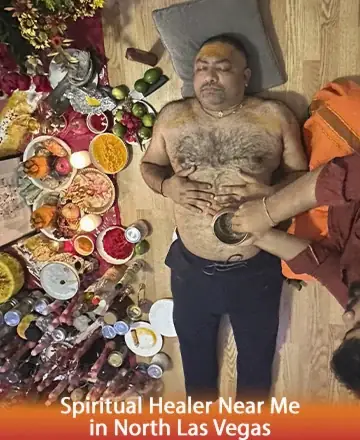 In a serene setting filled with vibrant offerings and gentle guidance, a soul finds peace and renewal. The warm atmosphere invites trust and tranquility, fostering a deep sense of connection and healing. Experience the journey towards inner harmony. Spiritual healer near me in North Las Vegas.