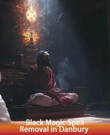 In a serene sanctuary, a wise figure meditates, bathed in a gentle glow that reflects inner peace and tranquility. The atmosphere is filled with a sense of calm and spiritual harmony, inviting solace and reflection. Black magic spell removal in Danbury.