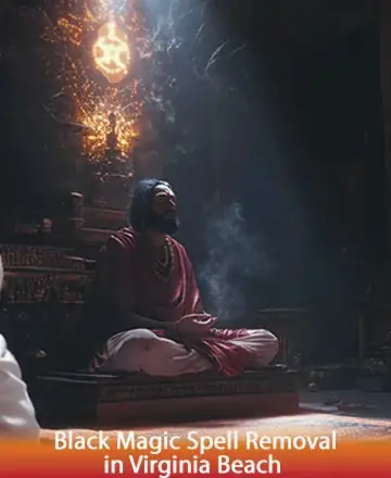 In the gentle embrace of a sacred space, serenity envelops the soul. A wise figure meditates, bathed in ethereal light, offering a sanctuary of peace and understanding. The air is filled with a sense of calm and spiritual clarity. Black magic spell removal in Virginia Beach.