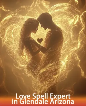 In the gentle embrace of golden light, two souls connect deeply, surrounded by the warmth of a heart-shaped aura. This serene moment radiates trust and unity, inviting you to explore the profound bonds of love and connection. Love spell expert in Glendale Arizona.
