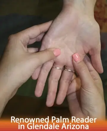 In a serene moment of connection, gentle hands cradle a palm, inviting a journey of self-discovery and wisdom. The warmth of touch and the promise of insight create a comforting space for reflection and clarity. Palm reading in Glendale Arizona.