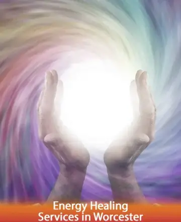 In a serene dance of colors, two gentle hands cradle a radiant light, symbolizing the harmony and warmth of healing energies. This soothing image invites a sense of peace and balance, offering comfort and rejuvenation. Energy healing services in Worcester.