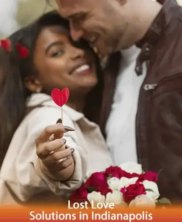 In a serene embrace, two souls find solace and warmth, their smiles radiating pure joy and connection. A tender heart-shaped symbol speaks of renewed love and hope, surrounded by the gentle beauty of roses. Lost love solutions in Indianapolis.