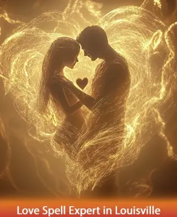 In a warm embrace of glowing energy, two souls connect within a heart of light, symbolizing unity and deep affection. This gentle image evokes feelings of harmony and tenderness, reminding us of the profound bonds we share. Love spell expert in Louisville.
