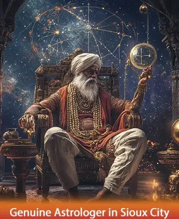 In a realm where celestial wonders dance around, a wise sage sits serenely, embodying ancient knowledge and gentle guidance. His presence exudes warmth, inviting you to explore the mysteries of the universe with a trusted companion. Genuine astrologer in Sioux City.