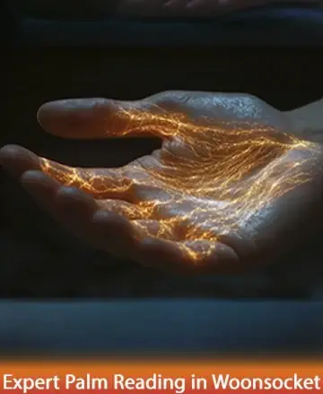 In the gentle embrace of an open hand, warm, luminous energies flow gracefully, illuminating the path to self-discovery and inner peace. This serene image invites a quiet reflection on the beauty within us all. Expert palm reading in Woonsocket.