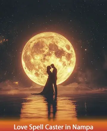 Beneath the gentle glow of a majestic full moon, two souls stand embraced, reflecting a serene connection on life’s vast, tranquil waters. This ethereal moment speaks of timeless love and unity, enveloping the heart with warmth and peace. Love spell caster in Nampa.