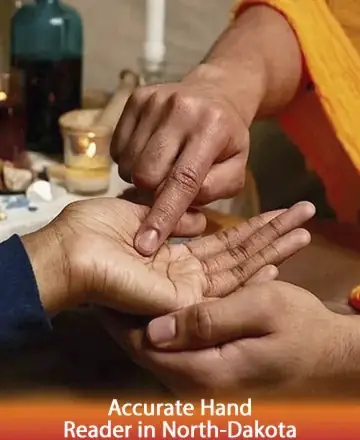 In a serene setting filled with soft candlelight and gentle warmth, a wise hand tenderly traces the lines of another, offering guidance and comfort. This moment promises clarity and understanding, as ancient wisdom meets compassionate insight. Palm reading in North Dakota.