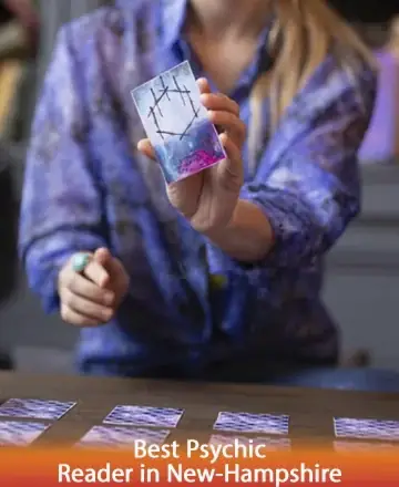In a serene moment of introspection, a gentle hand reveals a card, inviting you into a space of understanding and peace. The soft hues reflect the tranquility of the soul, offering insights and clarity. Tarot reading in New Hampshire.