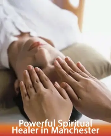 In a serene moment of tranquility, gentle hands deliver a soothing touch that invites peace and harmony into the soul. This image radiates calm and reassurance, offering a sanctuary for the weary heart. Spiritual healing in Manchester.