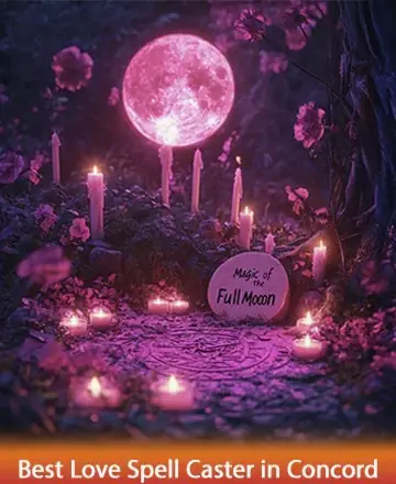 In a serene garden bathed in the gentle glow of a full moon, candles flicker softly among blooming flowers, inviting peace and introspection. The tranquil atmosphere whispers wisdom and love, offering a moment of deep connection and reflection. Full moon ceremony in Concord.