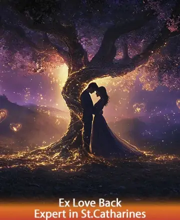 In the embrace of a mystical tree bathed in a gentle, golden glow, two souls find solace and connection. Surrounded by ethereal hearts and a serene landscape, their union speaks of rekindled love and enduring harmony. Ex love back expert in St. Catharines.