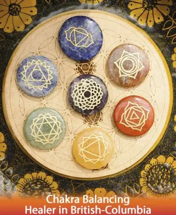 In the gentle embrace of sacred geometry, vibrant chakra stones rest, inviting harmony and tranquility. Each stone whispers a timeless story of healing, aligning energies with grace and wisdom. This serene tableau offers a sanctuary for the soul. Chakra balancing healer in British Columbia.