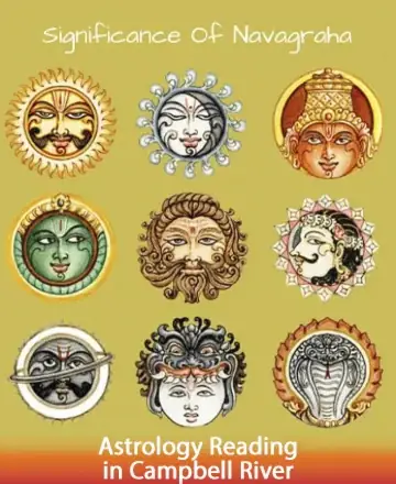 Explore the profound essence of the Navagrahas, each celestial body offering a guiding light on your spiritual journey. These ancient symbols invite harmony and balance, nurturing your soul with their timeless wisdom. Astrology reading in Campbell River.