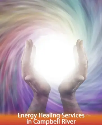 Two gentle hands cradle a radiant ball of light, surrounded by a soothing swirl of colors, inviting a sense of calm and balance. The image conveys a serene connection to universal energy, fostering peace and healing. Energy healing in Campbell River.