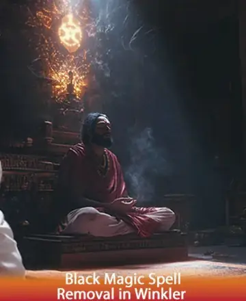 In a serene sanctuary bathed in gentle light, a wise figure meditates, enveloped by a sense of deep tranquility. The atmosphere radiates peace and wisdom, offering a sanctuary for the soul's healing journey. Black magic spell removal in Winkler.