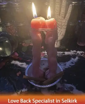 In the gentle glow of candlelight, two entwined flames dance together, symbolizing unity and warmth. Surrounded by elements of nature, this serene setting invites a sense of harmony and connection. Embrace the soothing energy and let it guide your heart. Love back specialist in Selkirk.