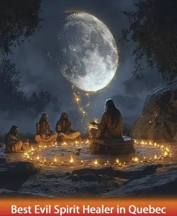 Beneath the gentle glow of the moon, a circle of seekers gathers, embraced by nature’s serenity. Their hearts open to the wisdom of the universe, finding solace and strength in shared silence. Each flickering flame whispers a promise of healing and renewal. Best evil spirit healer in Quebec.