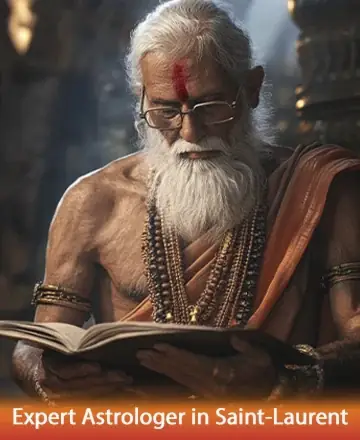 In the serene glow of wisdom, an elderly sage gently turns the pages of ancient knowledge, embodying tranquility and profound insight. His peaceful presence invites a journey of self-discovery and spiritual growth. Embrace the guidance of an expert astrologer in Saint-Laurent.