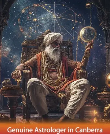 In a realm of celestial wonder, a wise sage sits serenely, enveloped in the cosmos' embrace. The gentle glow of stars and planets casts a comforting aura, inviting you into a space of profound peace and understanding. Genuine astrologer in Canberra.