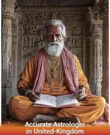 Bathed in the serene glow of wisdom, this gentle soul sits amidst ancient carvings, embodying a deep connection to the spiritual world. His calm presence is a beacon of trust and understanding, offering guidance and clarity. Accurate astrologer in United Kingdom.