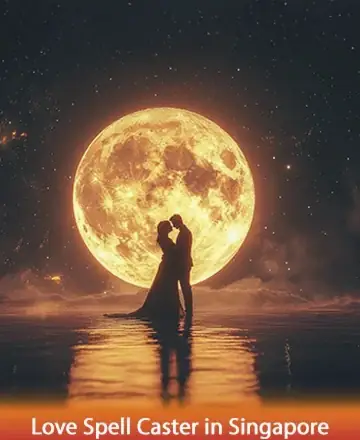 Beneath the serene glow of a full moon, two silhouettes embrace, enveloped in the tranquil beauty of the night. This enchanting scene radiates warmth and connection, inviting a peaceful harmony into your heart. Love spell caster in Singapore.