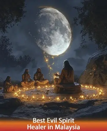 In a serene, moonlit forest, a group gathers around a circle of glowing candles, embracing the tranquil energy of the night. Their peaceful presence radiates warmth and harmony, creating a sanctuary of wisdom and gentle support. Spiritual guidance in Malaysia.