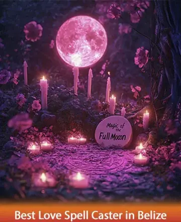In a serene garden bathed in gentle moonlight, candles flicker softly, creating a haven of tranquility and warmth. Surrounded by blooming flowers, the scene invites you to embrace the soothing energy of the universe. Magic of the full moon in Belize.