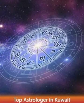 In a serene cosmic dance, the zodiac wheel glows softly against a backdrop of twinkling stars, inviting a sense of calm and introspection. This celestial tapestry whispers secrets of the universe, guiding your spirit towards harmony and understanding. Top astrologer in Kuwait.